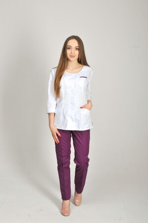 Flamingo+ Br. skinny suit. COTTON. White / aubergine (544648) фото 1