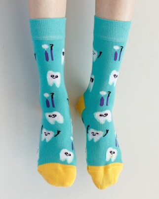 Medical socks with Teeth Mint print 143-332-622 (6613875) фото 2