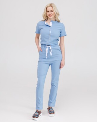 Medical overalls women's Dallas blue with white stitching 127-333-669 (6613211) фото 1