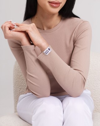 Medical longsleeve in women's mocha welt 392-421-901 (6613459) фото 4