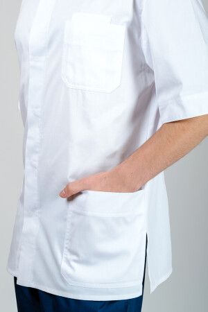 Bravery men's medical jacket. White with dark blue (545030) фото 3