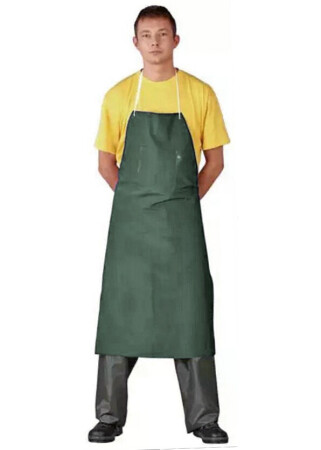 The apron rubberized green with a bib (221152) фото 1