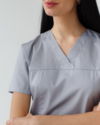Medical shirt women's Topaz gray 164-328-705 / 386-328-705 (6613496) фото 3