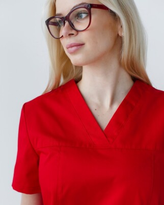 Medical shirt women's Topaz red 164-339-705 (6613493) фото 3