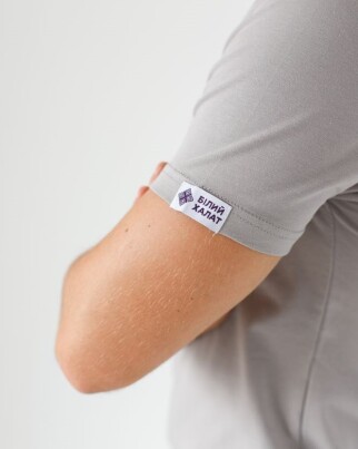 Медицинская футболка мужская светло-серая 153-419-730 (6613820) фото 5