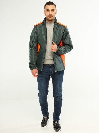 Demi-season jacket - green with orange (180027) фото 4