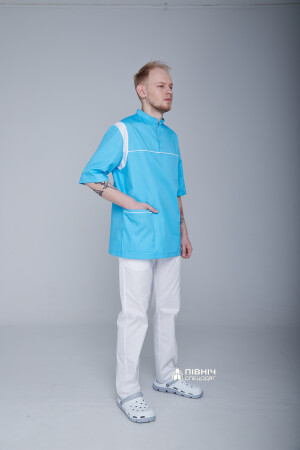 Сорочка медична чоловіча "СЕРГІЙ" морська хвиля (3399142) фото 11