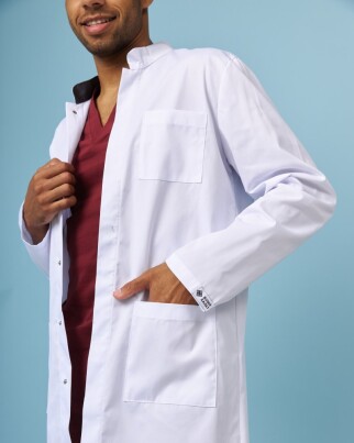 Medical coat for men Amsterdam white-gray 154-366-679 / 154-366-755 (6613822) фото 7
