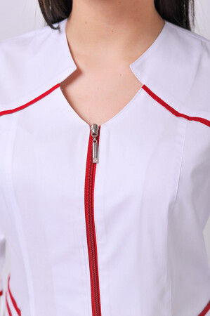 Костюм медицинский Жасмин+ Бр. зауженные. COTTON. Белый / красный (544633) фото 5