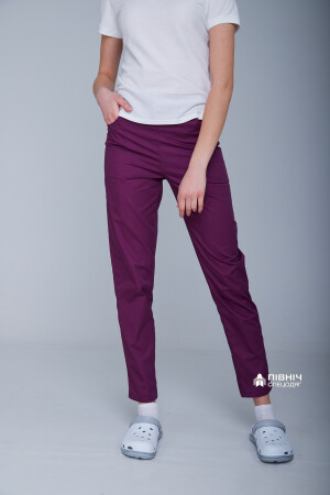 Women's medical trousers "Francesca" purple (3399102) фото 2