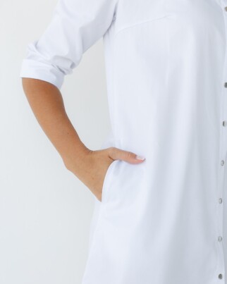 Medical gown women's Manhattan white-gray 157-366-679 (6613597) фото 7