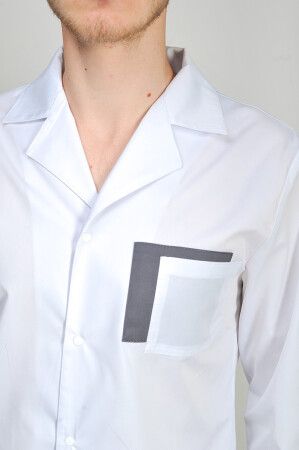 Medical gown for men Classic white / asphalt (544828) фото 4