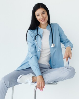 Medical shirt women's Stefania gray-blue 402-458-821 (6613525) фото 3