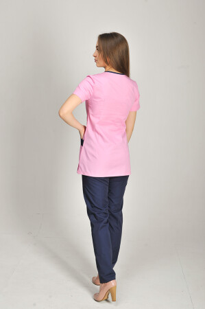 Костюм медицинский И-30+ Бр. зауженные. COTTON. Розовый / темно-синий (544656) фото 3