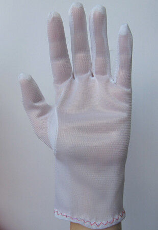 Gloves nylon stitched white (54) фото 1