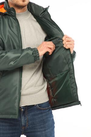 Demi-season jacket - green with orange (180027) фото 5