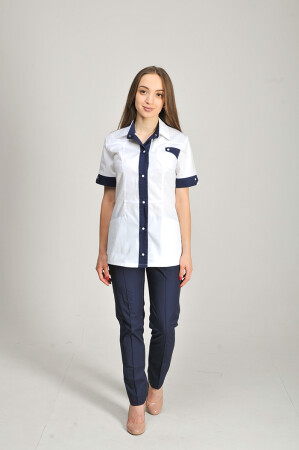 Olga+Br. skinny suit. COTTON. White / dark blue (544668) фото 2