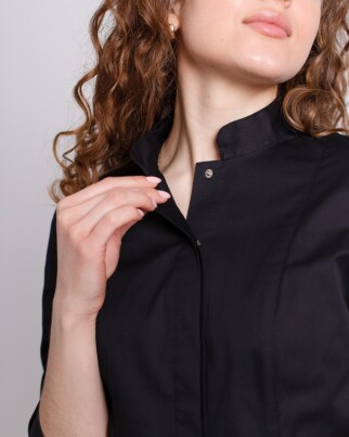 Медицинская рубашка женская Сакура черная  184-321-679 (6613489) фото 3