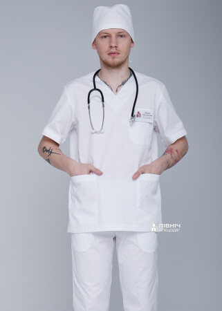 Surgical shirt for men "Yuri" white (3399136) фото 3