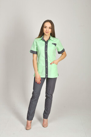 Costume Olga + Br. skinny. COTTON. Salad / asphalt (544666) фото 1