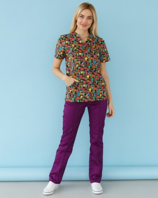 Медичний костюм із принтом жіночий Топаз Tattoo 138-321-706 (6613253) фото 7