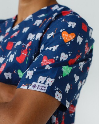 Медицинский костюм с принтом мужской Гранит Teeth red/blue 131-343-624 (6613675) фото 5