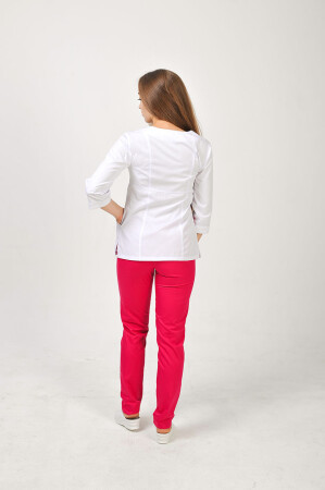 Flamingo+ Br. skinny suit. COTTON. White / raspberry (544699) фото 7