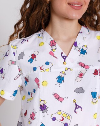 Medical shirt women's Topaz print MediKids 126-324-774 (6613486) фото 3