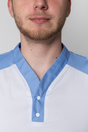 Medical suit for men Practitioner. White / blue (5410018) фото 3