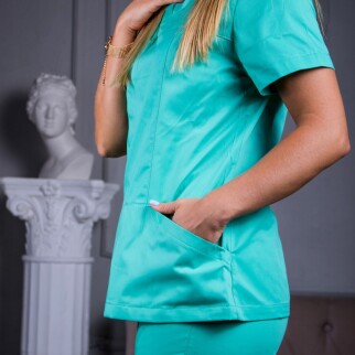 Women's medical blouse "Avicenna" light green (534260) фото 4