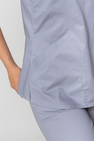 Костюм медицинский Ева-стрейч+ Брюки 7/8 Стрейчевый COTTON. Дым (5410080) фото 9