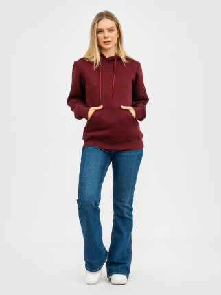 Худи UNISEX с начесом U-0401 бургунди (5110253) фото 10