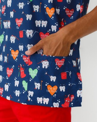 Медицинский костюм с принтом мужской Гранит Teeth red/blue 131-343-624 (6613675) фото 4