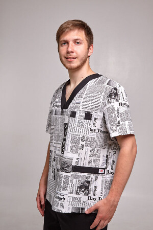Jacket K-33 Unisex, surgical universal. Newspaper (545026) фото 3