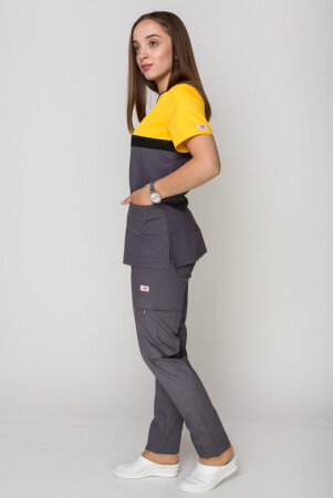 Costume Lydia +Br. Virginia. COTTON. Yellow / asphalt (5410116) фото 4