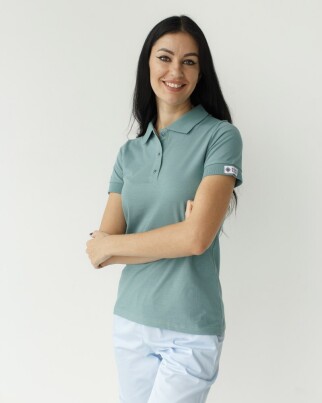 Medical polo for women blue-grey 147-428-677 (6613398) фото 1