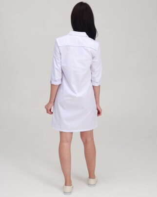Medical gown women's Manhattan white-blue 157-372-679 (6613596) фото 2