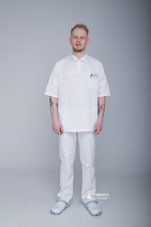 Men's medical shirt "ANDREW" white (3399145) фото 10