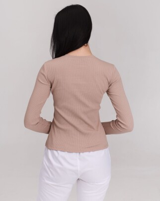 Medical longsleeve in women's mocha welt 392-421-901 (6613459) фото 2