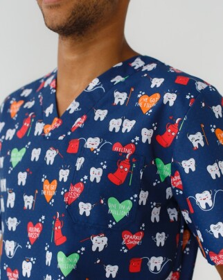 Медицинский костюм с принтом мужской Гранит Teeth red/blue 131-343-624 (6613675) фото 3