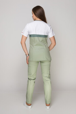 Костюм медицинский Лидия +Бр. Вирджиния. COTTON. Белый / фисташка (5410113) фото 11