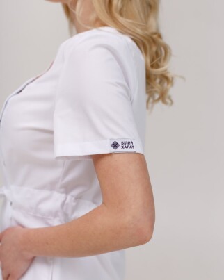 Medical tunic for women Naomi white 151-324-679 (6613947) фото 7