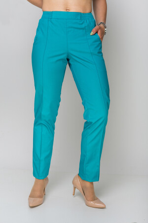 Медичний костюм Монік+ Бр. завужені. COTTON. Кариби + салат (кант) (5410149) фото 2