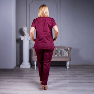 Women's medical blouse "Avicenna" burgundy (534263) фото 4