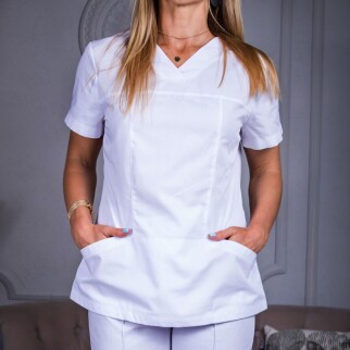Women's medical blouse "Avicenna" white (534267) фото 9