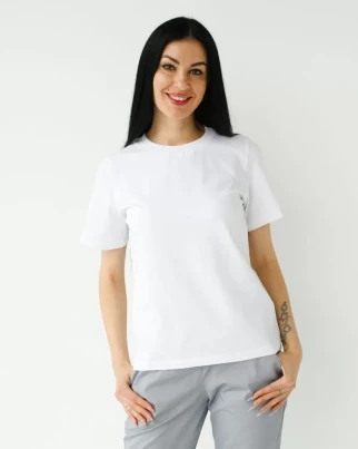Medical basic T-shirt for women white 498-324-924 (6637742) фото 2
