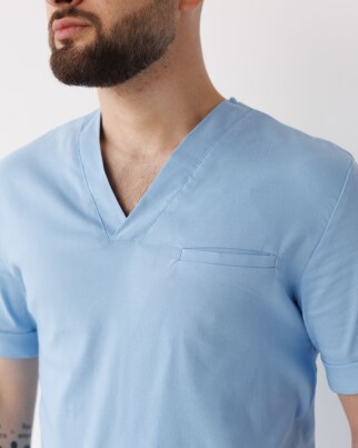 Медицинский костюм мужской Марсель голубой  353-333-708 (6613706) фото 4