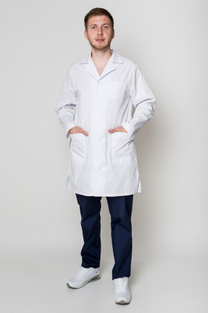 White medical coat Doctor male, long sleeve (5410015) фото 1