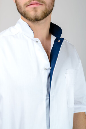 Bravery men's medical jacket. White with dark blue (545030) фото 2