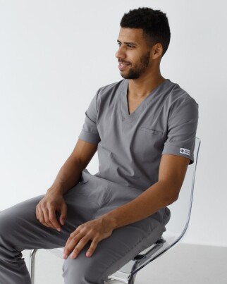 Медицинский костюм мужской Марсель серый 353-328-708 (6613701) фото 3